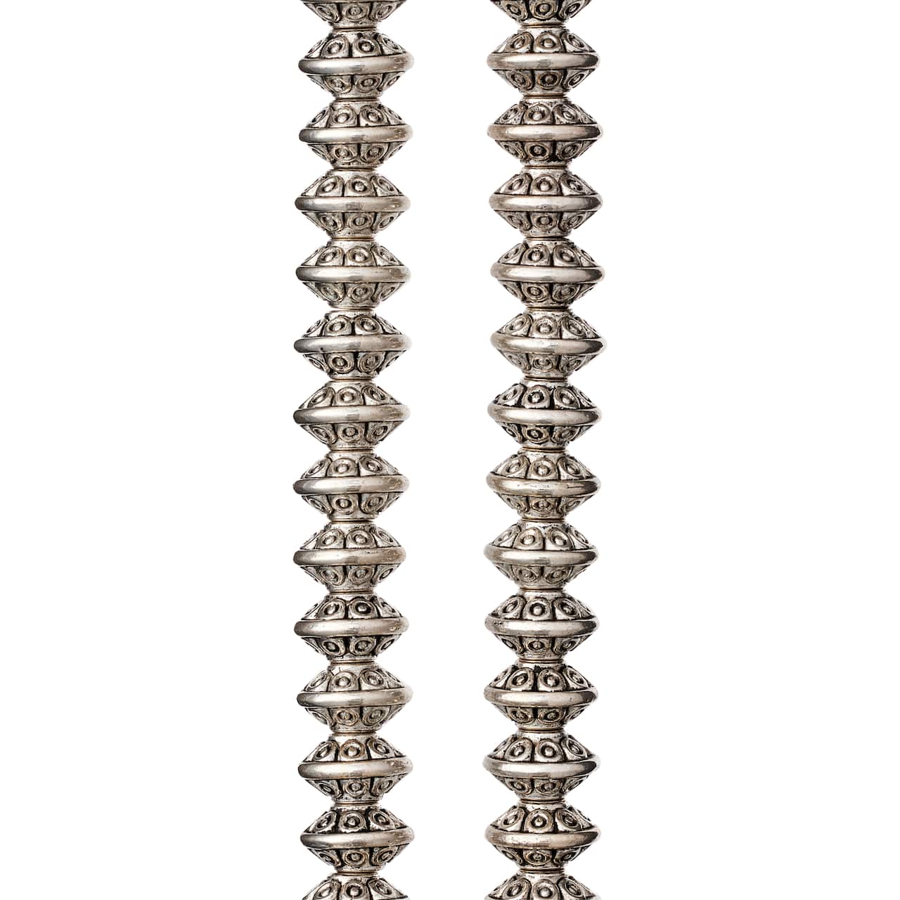 Antiqued Sterling Silver Plated Rondelle Beads, 7mm by Bead Landing™